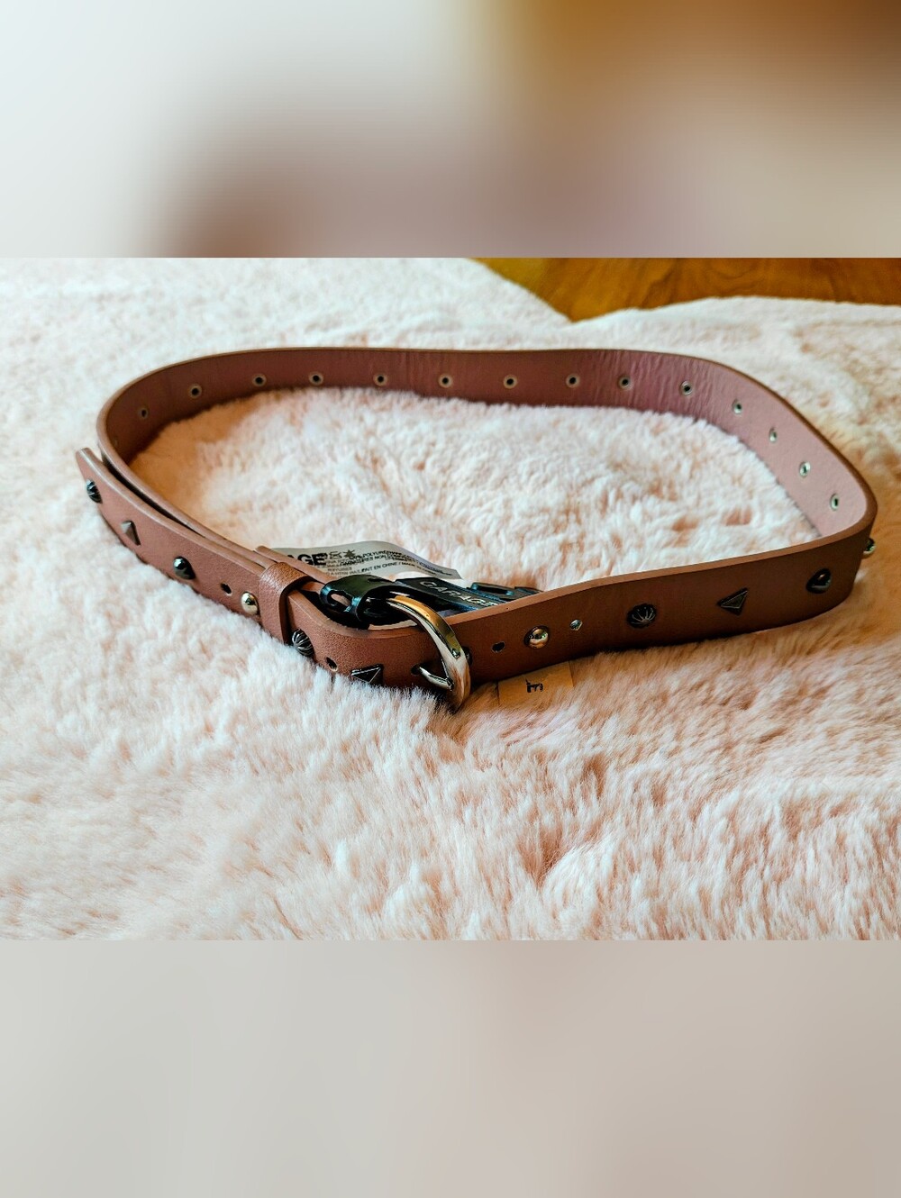 BNWT Studded Waist Belt in Dusty Pink